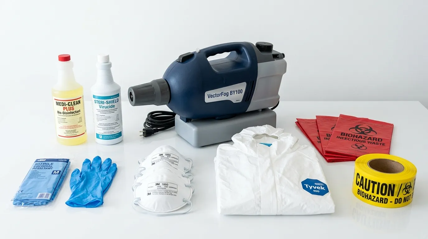 Professional biohazard remediation crew working in North Attleborough Center