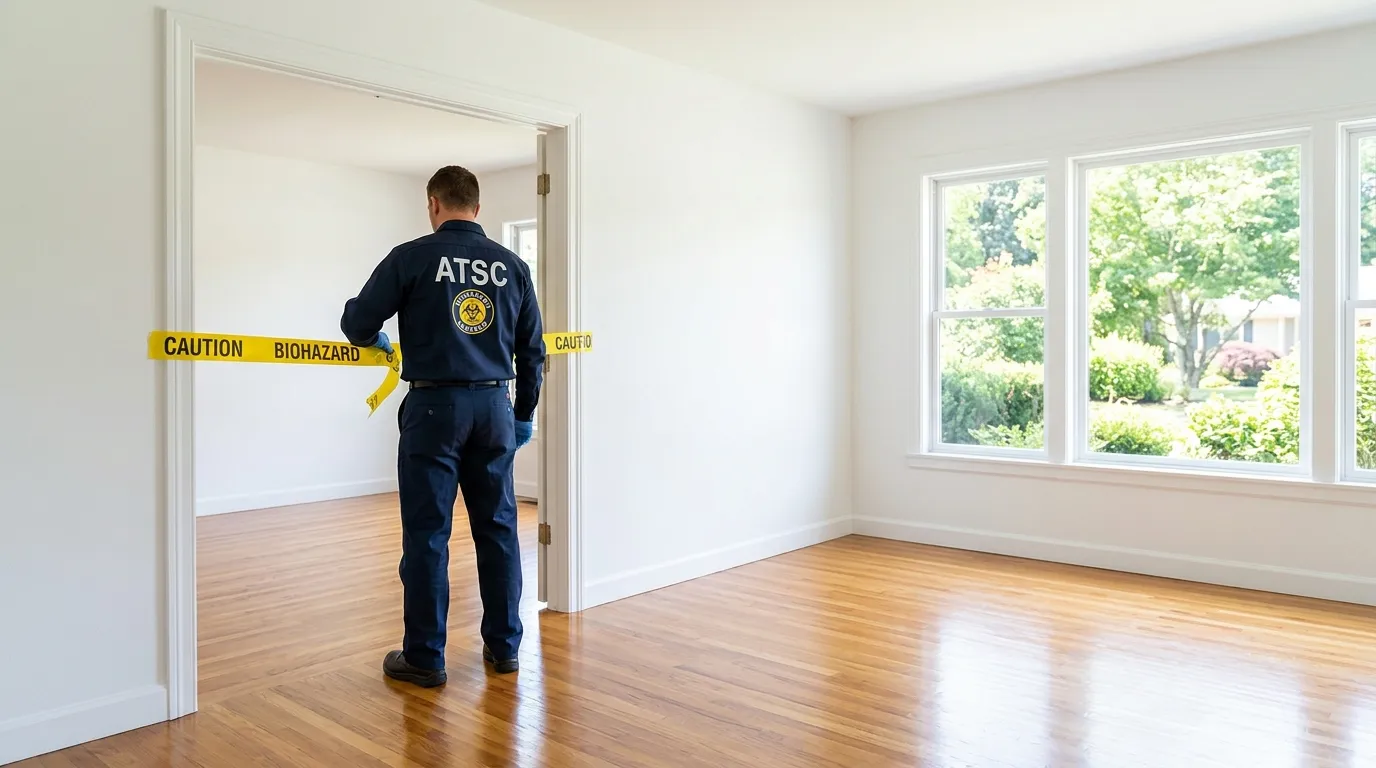 Certified biohazard cleanup crew performing Decomposition Cleanup in North Attleborough Center